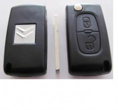 Carcasa cheie 2 butoane, suport baterie, cip ID46, 433Mhz Citroen 307, cod Crcs381 - CC282645 foto