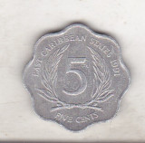 Bnk mnd East Caribbean States 5 centi 1991, America Centrala si de Sud
