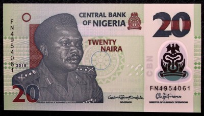 Nigeria 20 Naira 2018 polimer UNC necirculata ** foto