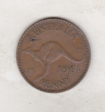 bnk mnd Australia 1 penny 1951 , cangur