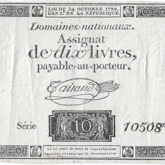 1792 (24 X), 10 livres (A-66b-Ass-36i) - Franța! (CRC: 72%)