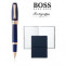 Set Fortuna Blue Rose Gold Rollerball Montegrappa si Note Pad Hugo Boss