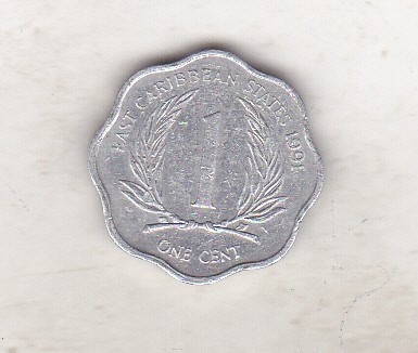 bnk mnd East Caribbean States 1 cent 1991 foto