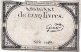 1793 (31 X), 5 livres (A-76.55) - Franța! 1793 A Doua Emisie