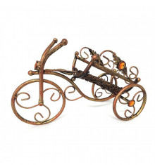 Suport pentru vin din fier forjat bronz antichizat - bicicleta foto