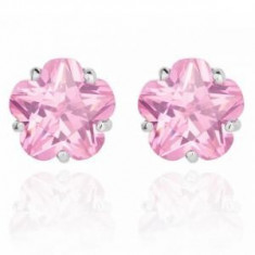 Cercei Borealy Sapphire Studs Flower Cut Pink foto