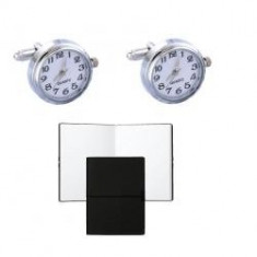 Set Butoni Borealy Ceas Functional White Quartz si Note pad Hugo Boss foto