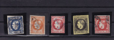 ROMANIA1866/69 LOT 5 TIMBRE CAROL I CU FAVORITI foto