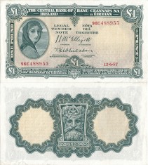 1957 (12 VI), 1 pound (P-57c.4) - Irlanda - stare XF+++/aUNC!