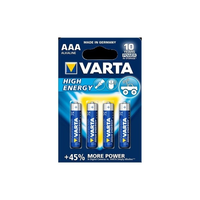 4x Baterii Varta HIGH ENERGY Alcaline LR03 AAA Mic foto mare 4x Baterii Varta HIGH ENERGY Alcaline LR03 AAA Mic foto mare