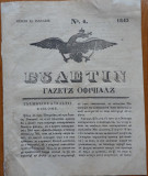 Cumpara ieftin Ziarul Buletin , gazeta oficiala a Principatului Valahiei , nr. 6 , 1843