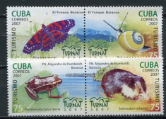 Cuba, fauna, fluturi, broasca, 2007, MNH foto