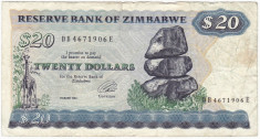 ZIMBABWE 20 dolari 1994 F-VF P-4d foto
