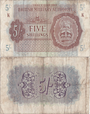 1943, 5 shillings (P-M4) - Regatul Unit al Marii Britanii foto