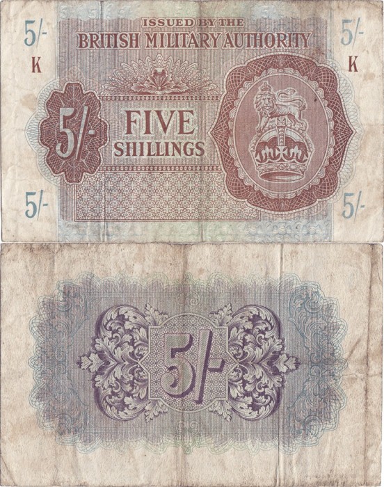 1943, 5 shillings (P-M4) - Regatul Unit al Marii Britanii