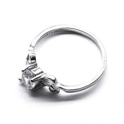 Inel elegant din argint 925 rodiat cu zirconii foto mare Inel elegant din argint 925 rodiat cu zirconii foto mare
