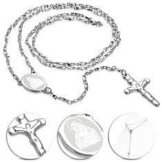 Colier ROZARIU Rosary din inox cu ionita si crucifix foto