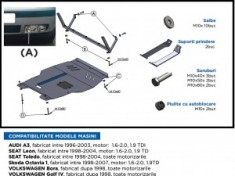 Scut motor metalic AUDI A3 fabricat intre 1996 2003 motor: 1.6 2.0 1.9 TDI foto