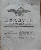 Ziarul Buletin , gazeta oficiala a Principatului Valahiei , nr. 19 , 1843