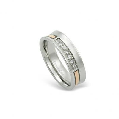 Inel elegant din otel inox cu zirconii foto mare Inel elegant din otel inox cu zirconii foto mare