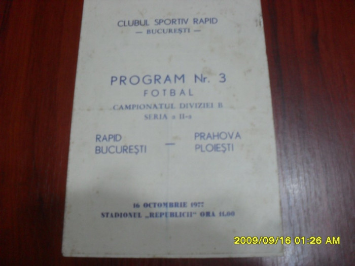 program Rapid - Prahova Ploiesti