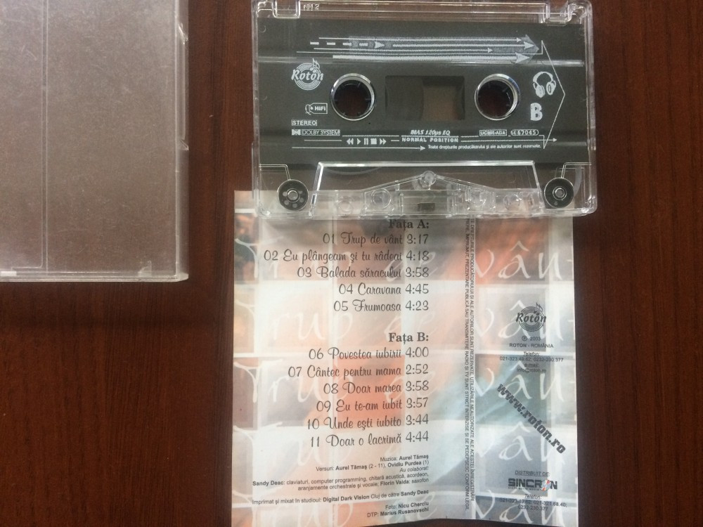 Aurel tamas trup de vant caseta audio muzica pop usoara album roton records  2003, Casete audio | Okazii.ro