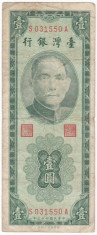 TAIWAN 1 yuan 1954 F-VF P-1966 foto