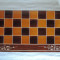 Set calatorie sah + table, din lemn, pirogravat, 26 x 26 cm
