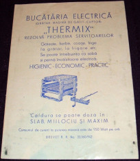 1942 Pliant reclama Bucataria electrica THERMIX, masina de gatit, gratar, cuptor foto