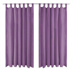 Draperii micro-satin cu bride, 2 buc, 140 x 225 cm, violet foto