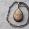 MEDALION CAMEE pe SCOICA in montura ARGINT delicat VIENA 1900 RAR pe Lant argint