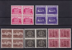 ROMANIA 1941 LP 143 FUNDATIA CAROL I BLOCURI DE 4 TIMBRE MNH