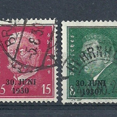 GERMANIA (REICH) 1930 - PRESEDINTI, serie stampilata cu SUPRATIPAR, J7