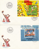 ROMANIA 1992 LP 1291 LP 1290 J. O. BARCELONA COLITA DANTELATA+NEDANTELATA FDC, Stampilat