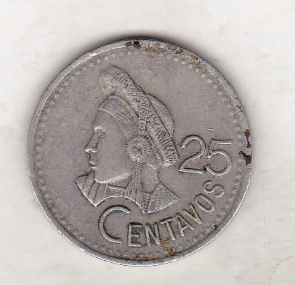 bnk mnd Guatemala 25 centavos 1991