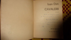 Cavalerii - Ioan Dan ( dedicatie semnatura foto