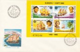 1992 LP 1282 EUROPA-CEPT &#039;92 -500 ANI DESCOPERIREA AMERICII BLOC DANTELAT FDC, Stampilat