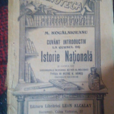 Cuvant introductiv la cursul de Istorie Nationala-M.Kogalniceanu