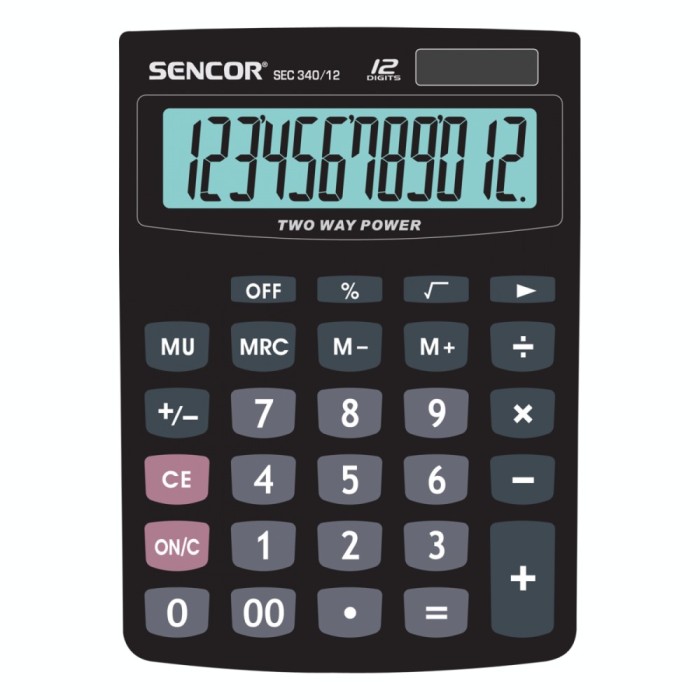 Calculator de birou Sencor SEC 340/12 Black Calculator de birou Sencor SEC 340/12 Black