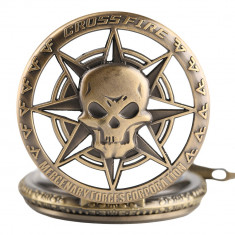 Ceas de buzunar Vintige Steampunk pirate SKULL foto