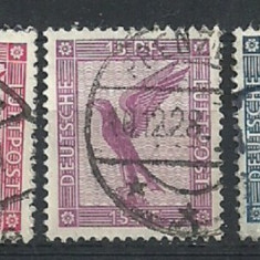 GERMANIA (REICH) 1926 –POSTA AERINA, serie deparaiata stampilata, J55