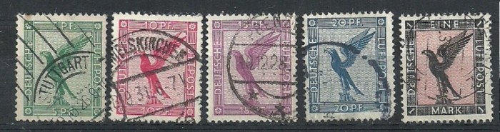 GERMANIA (REICH) 1926 &ndash;POSTA AERINA, serie deparaiata stampilata, J55