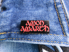 Insigna metalica de rever Amon Amarth logo (Rock, Heavy, Thrash, Speed, Death) foto