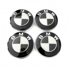 Set Capacele Jante Bmw Negru Carbon 68MM foto