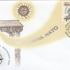 ROMANIA 2008 LP 1798 EVENIMENTE NATO SERIE FOLIO AUR FDC