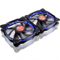 Ventilator pentru carcasa RAIJINTEK AURA 12 Blue LED PWM Fan 120mm 2 Pack foto