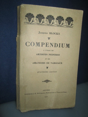 2254-J.BLOCKX-Compendium 1922-Artisti Pictori amatori de tablouri. foto