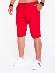 Pantaloni scurti pentru barbati, rosu, casual, model de vara, slim fit, buzunare laterale - P520 foto