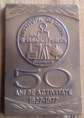 Medalia ISTITUTUL DE IGIENA SI SANATATE PUBLICA - BUCURESTI - Medicina foto