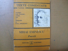Mihai Eminescu Poezii Bucuresti 1990 texte comentate foto